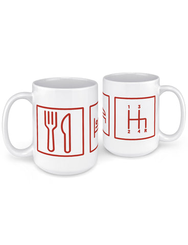 funny coffee mugs eat sleep shift front back