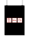 funny posters eat sleep race helmet
