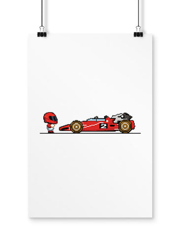 gaming posters 8 bit indy race car art