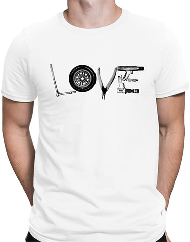 love tools mechanic t shirt mens car shirts white