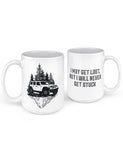 mountains off roading 4x4 coffee mug front back