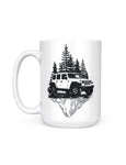 mountains off roading 4x4 coffee mug front