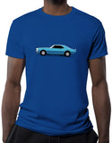 muscle car shirts mens blue 1968 ss396 bumble bee stripe blue
