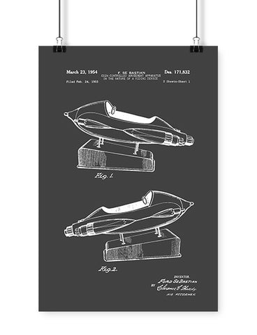 patent drawings coin operated rocket poster