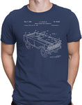pedal car patent drawing t shirt graphic tee mens cool blue
