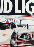 vintage signs automobilia bud light jaguar imsa gtp race car close up