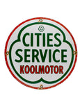 Vintage Signs Cities Service Koolmotor Porcelain Pump Plate Sign