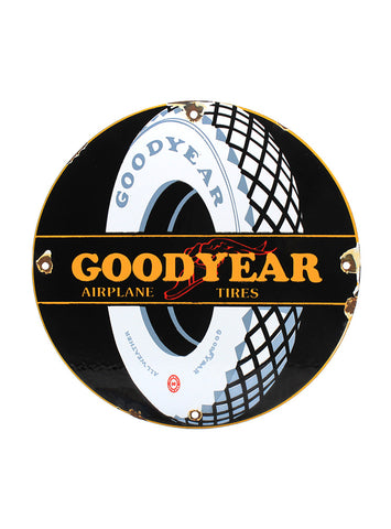 Vintage Signs Goodyear Airplane Tires Porcelain Sign