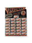 vintage advertising speedway razor blade display front