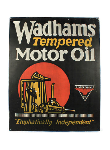 vintage signs wadhams tempered motor oil sign