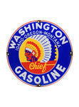 Vintage Signs Washington Chief Gasoline Porcelain Gas Pump Plate front